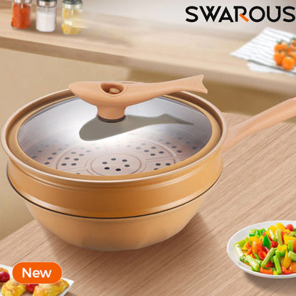 Wok Antiaderente com Cesta de Vapor