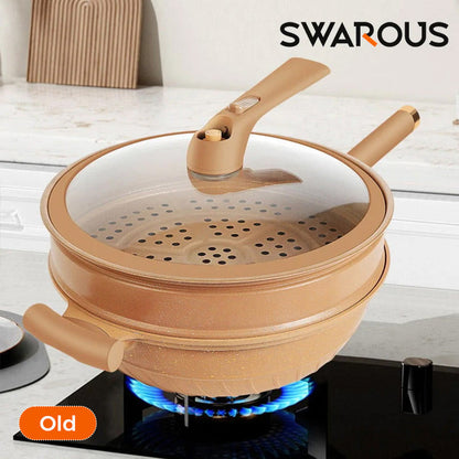 Wok Antiaderente com Cesta de Vapor